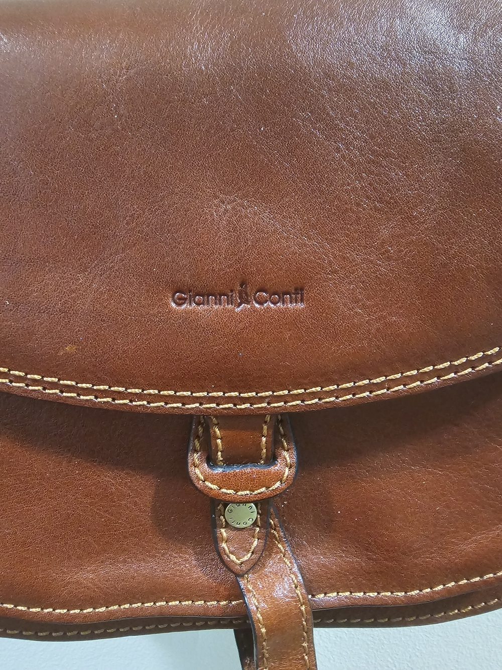 Brown Leather Crossbody Saddle Bag - Picture 2 of 3